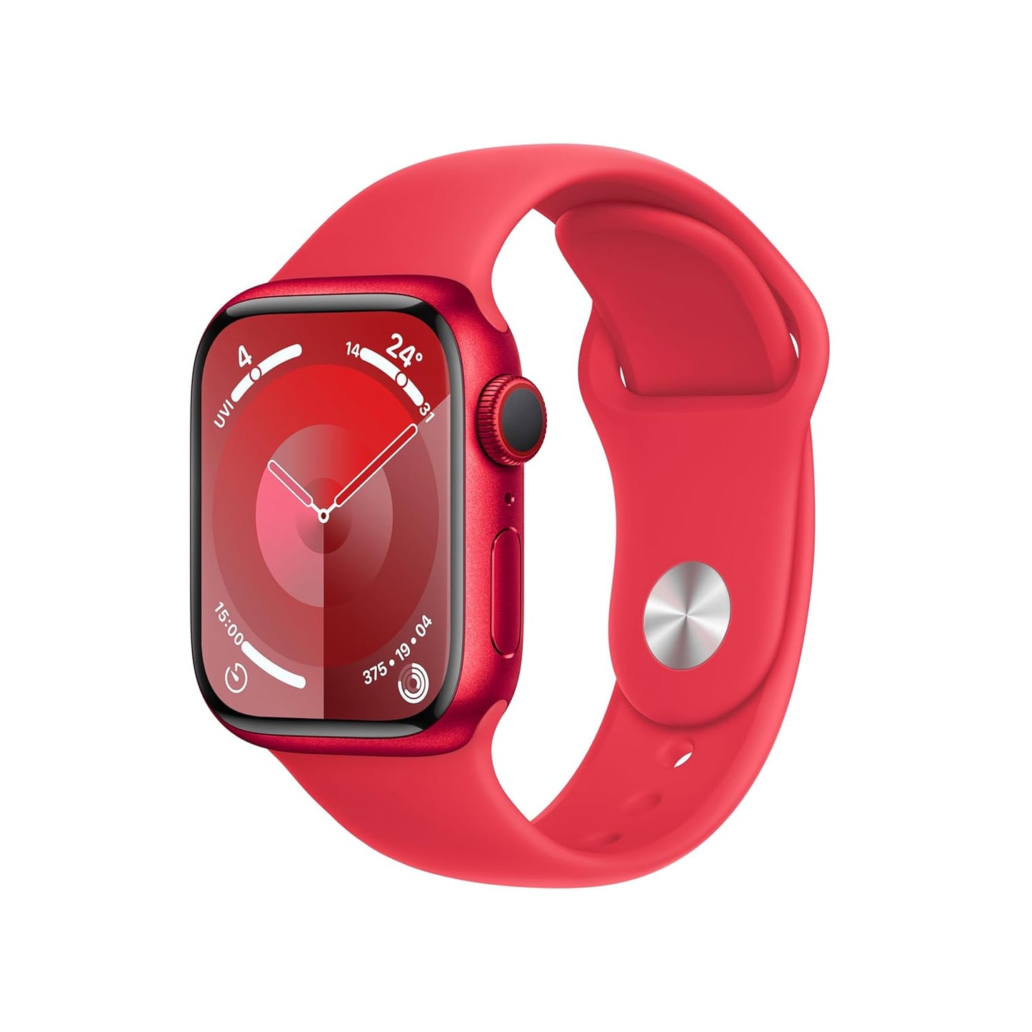 Apple Watch Series 9 [GPS 41mm] Smartwatch with (Product) RED Aluminum Case with (Product) RED Sport Band M/L. Fitness Tracker, Blood Oxygen & ECG Apps, Always-On Retina Display, Water Resistant