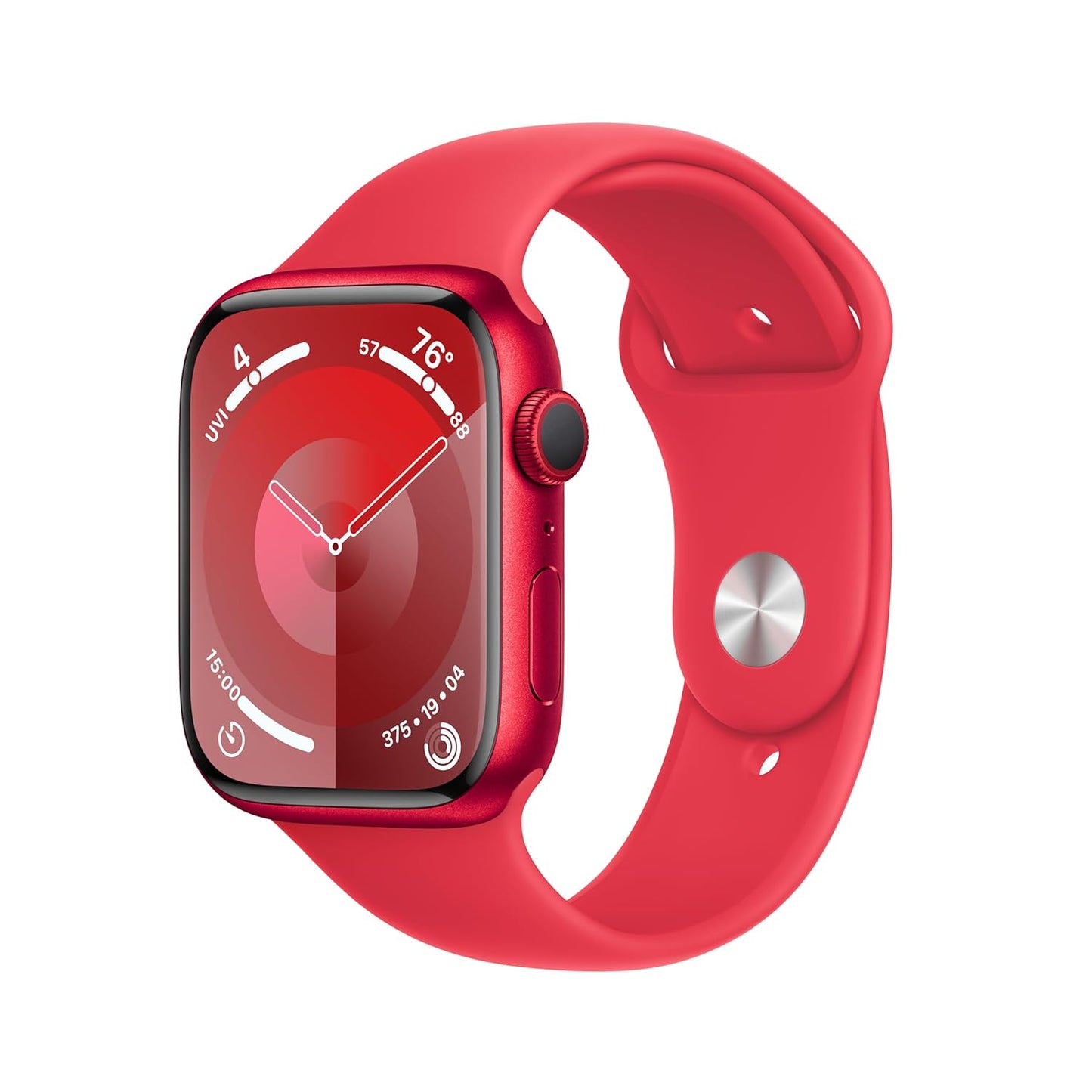 Apple Watch Series 9 [GPS 41mm] Smartwatch with (Product) RED Aluminum Case with (Product) RED Sport Band M/L. Fitness Tracker, Blood Oxygen & ECG Apps, Always-On Retina Display, Water Resistant